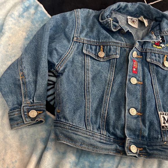 Vintage Mickey Mouse Jean Jacket 4T Mickey & Co Button Down Denim Classic Blue - Picture 2 of 10